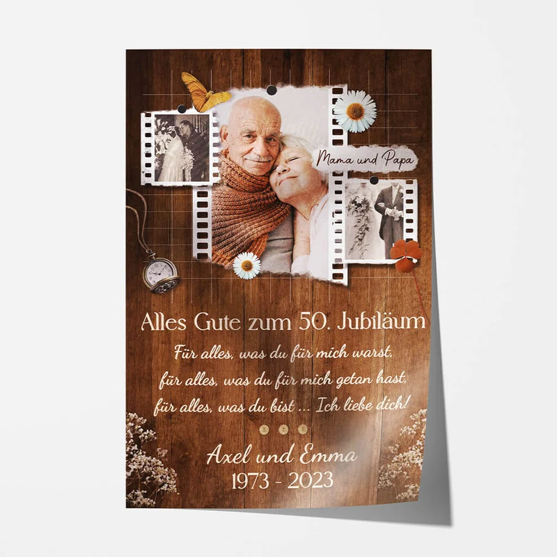 50 Jahrestag Papa Mama - Personalisierte Geschenke | Poster für Eltern