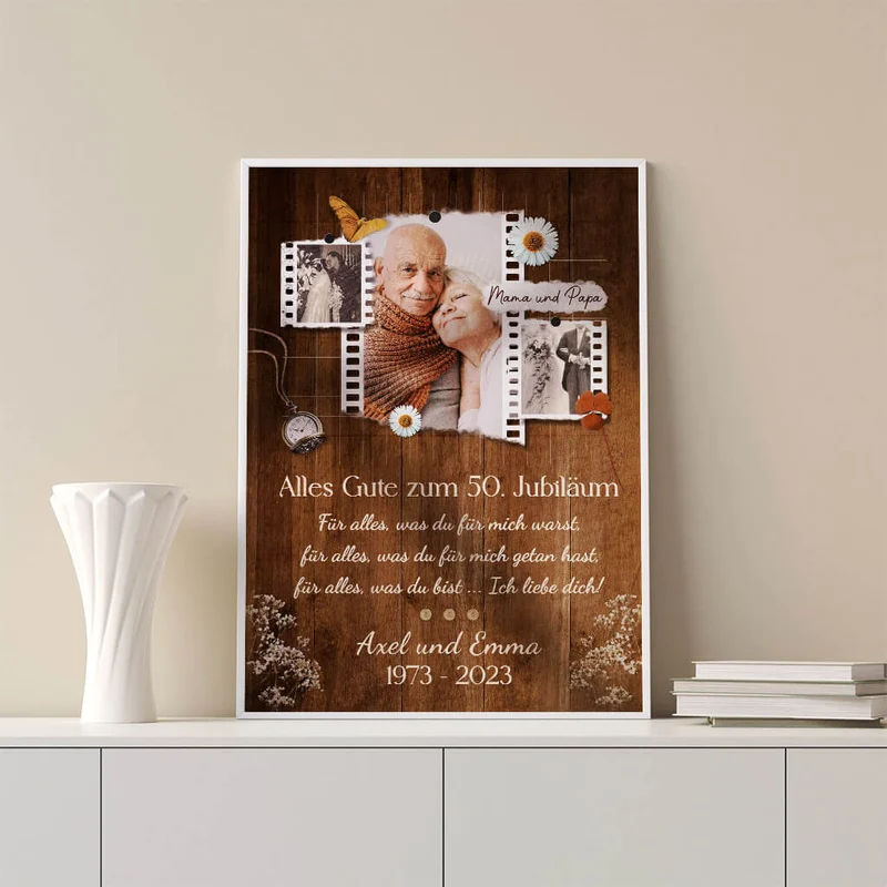 50 Jahrestag Papa Mama - Personalisierte Geschenke | Poster für Eltern