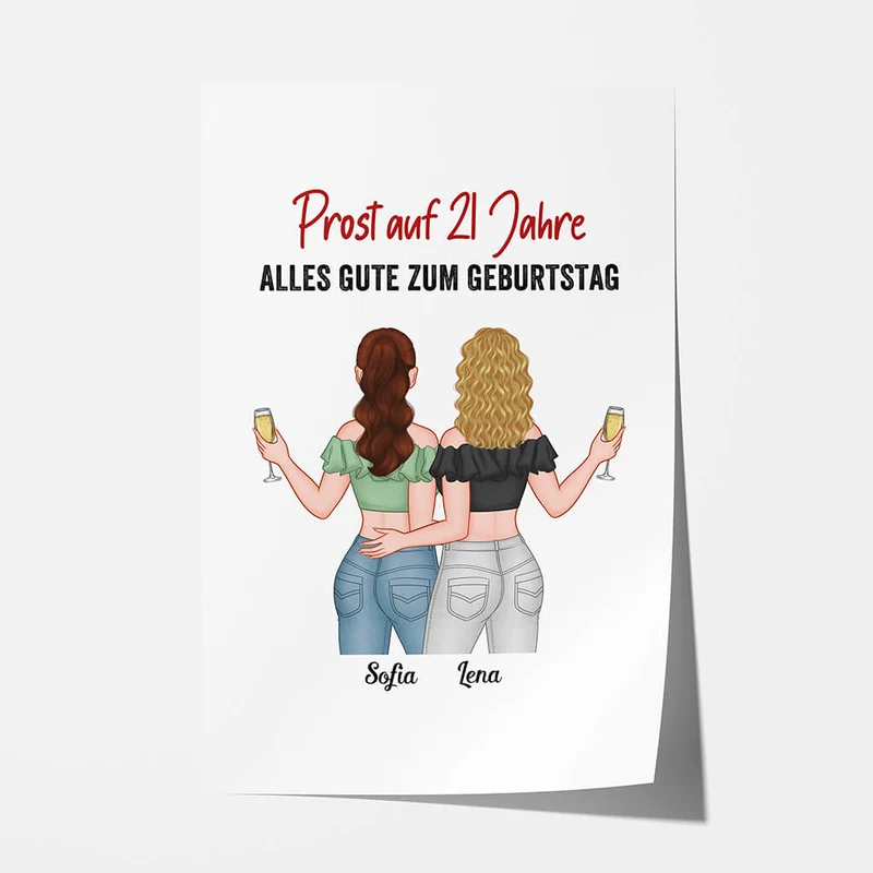 Prost Auf 25. Geburtstag - Personalisierte Geschenke | Poster für Beste Freundin