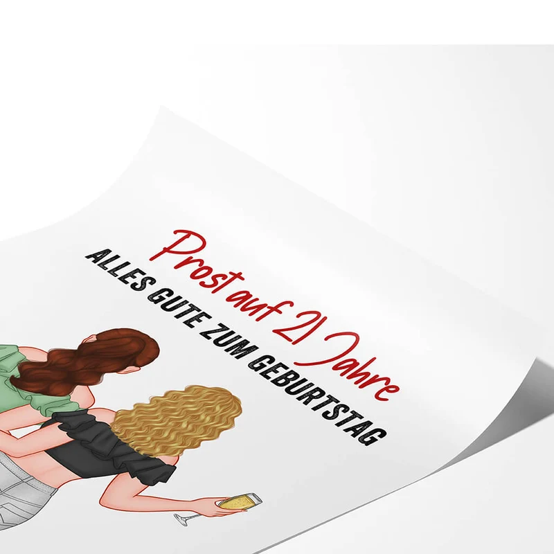 Prost Auf 25. Geburtstag - Personalisierte Geschenke | Poster für Beste Freundin