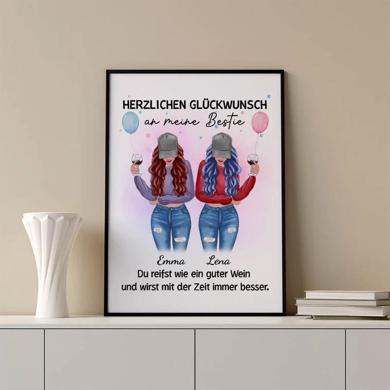 Geburtstag Meine Bestie - Personalisierte Geschenke | Poster für Freundinnen