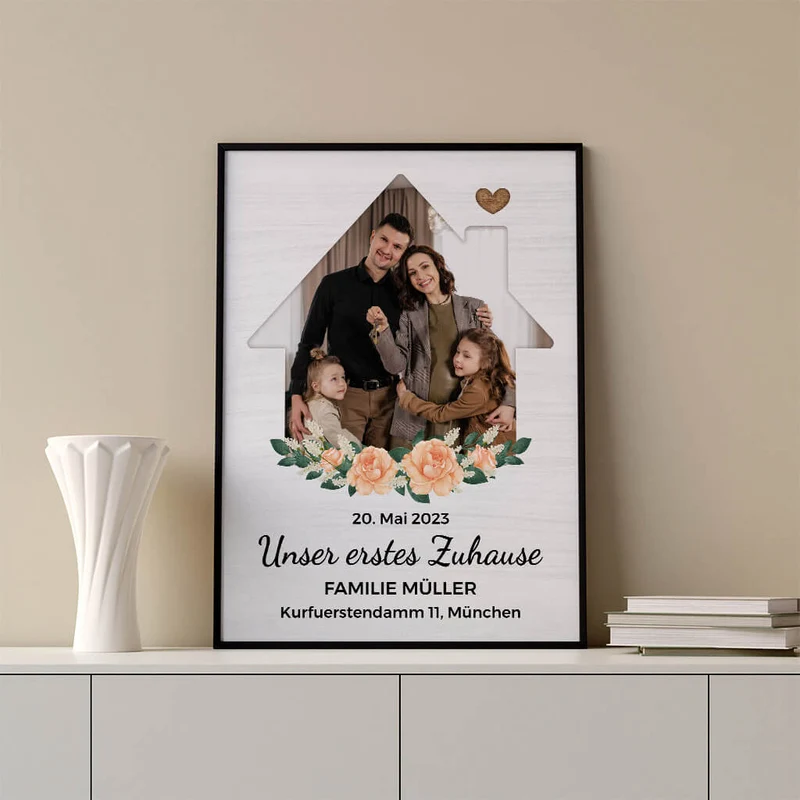 Unser Erstes Zuhause - Personalisierte Geschenke | Poster für Paare/Ehepaare