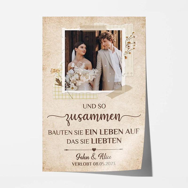 Zusammen Bauten Sie ein Leben Auf - Personalisiertes Geschenk | Poster Für Paare