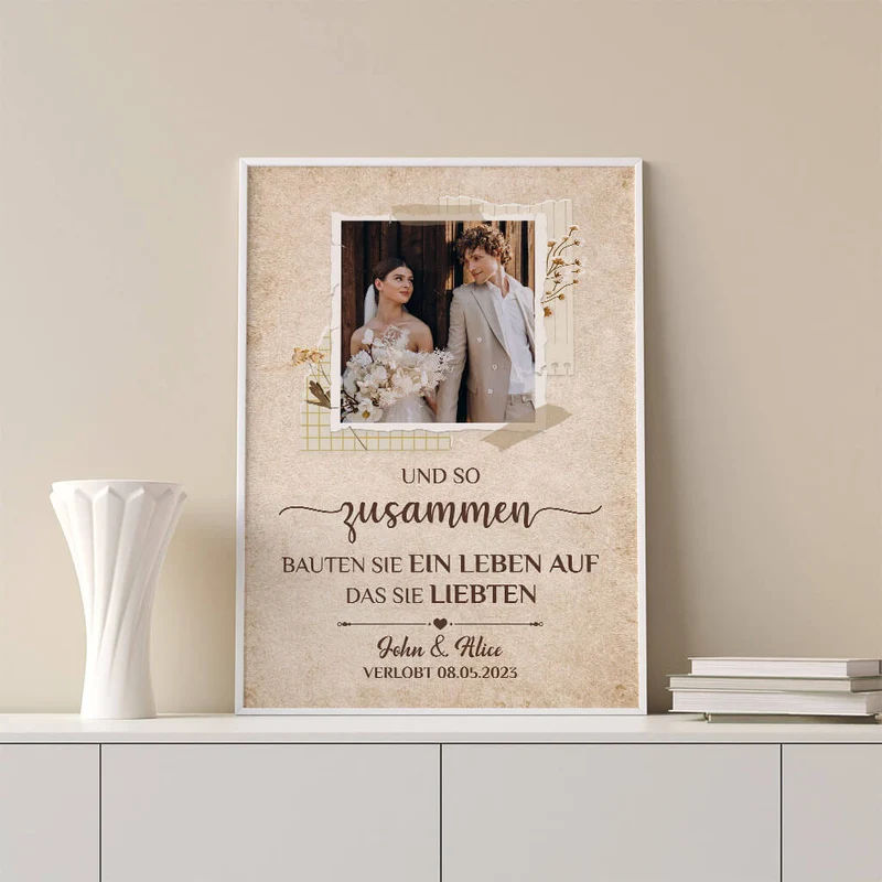 Zusammen Bauten Sie ein Leben Auf - Personalisiertes Geschenk | Poster Für Paare