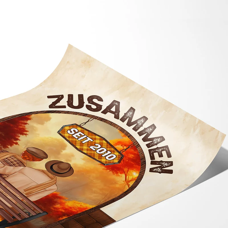 Personalisiertes Zusammen Seit Park Herbst Poster