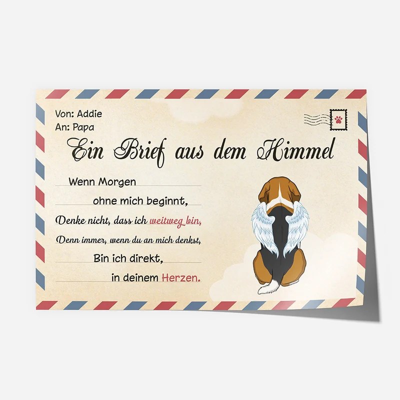 Ein Brief Aus Dem Himmel Hunde - Personalisierte Geschenke | Poster für Hundeliebhaber