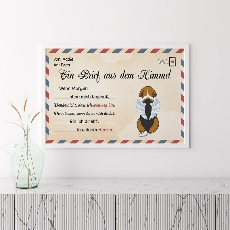 Ein Brief Aus Dem Himmel Hunde - Personalisierte Geschenke | Poster für Hundeliebhaber