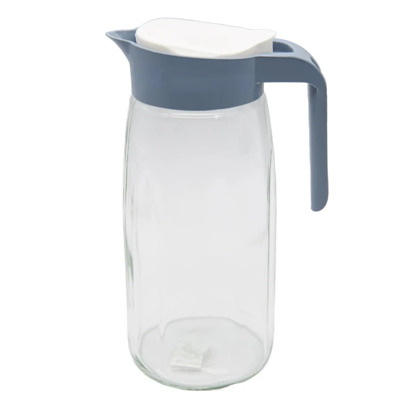 Glaskaraffe Glas Karaffe Krug 1,45L Wasserkaraffe Deckel Glaskrug Kanne Saftkrug