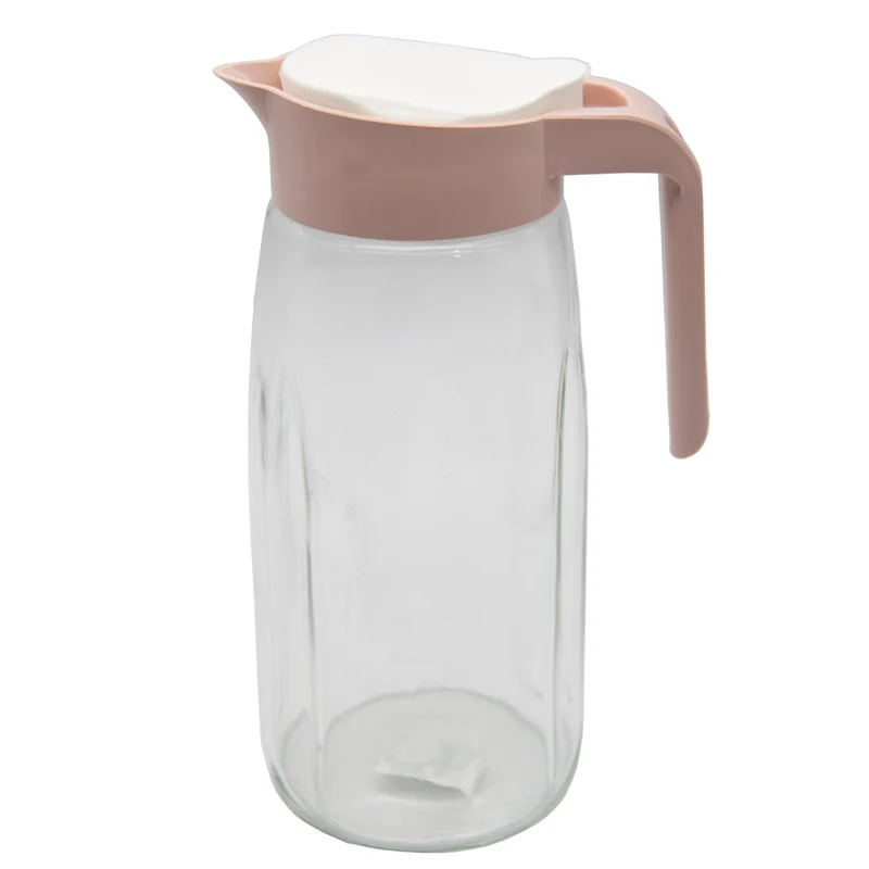Glaskaraffe Glas Karaffe Krug 1,45L Wasserkaraffe Deckel Glaskrug Kanne Saftkrug