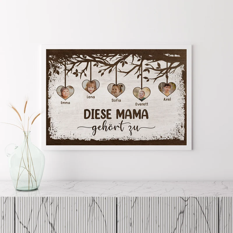 Diese Mama Gehört Zu - Personalisierte Geschenke | Poster für Mama/Oma