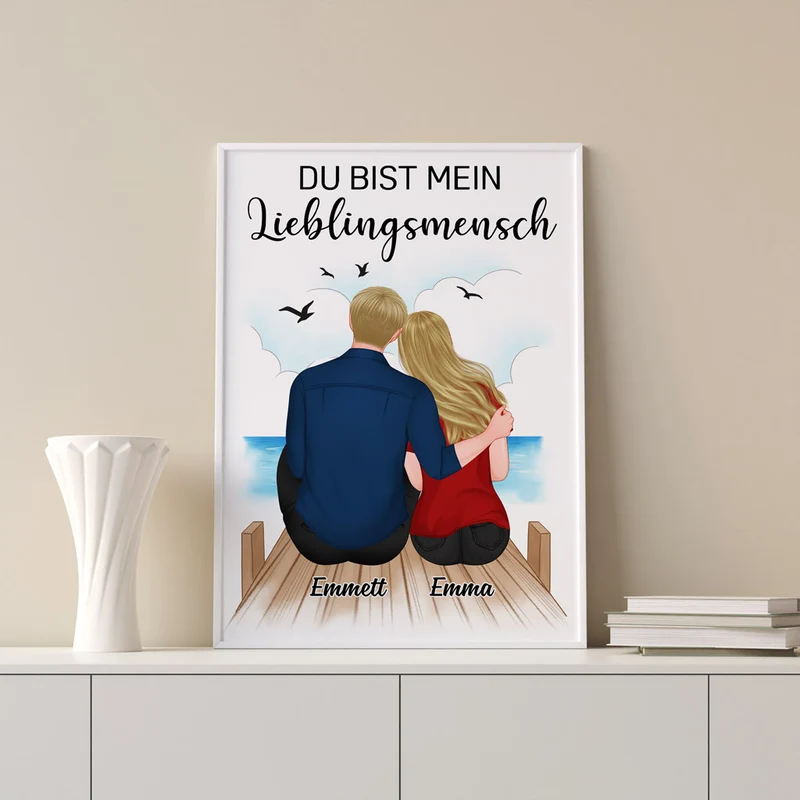 Du Bist Mein Lieblingsmensch - Personalisierte Geschenke | Poster für Paare/Pärchen