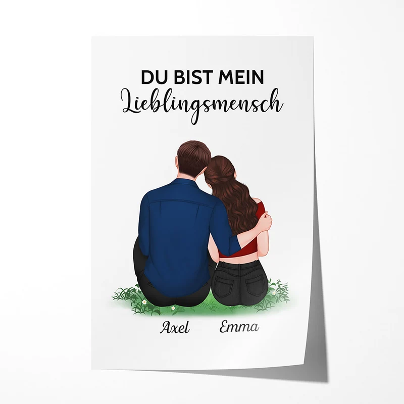 Du Bist Mein Lieblingsmensch - Personalisierte Geschenke | Poster für Paare/Pärchen