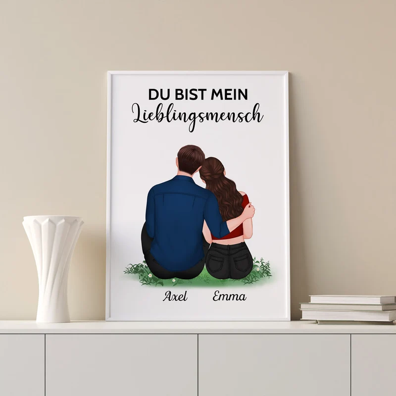 Du Bist Mein Lieblingsmensch - Personalisierte Geschenke | Poster für Paare/Pärchen