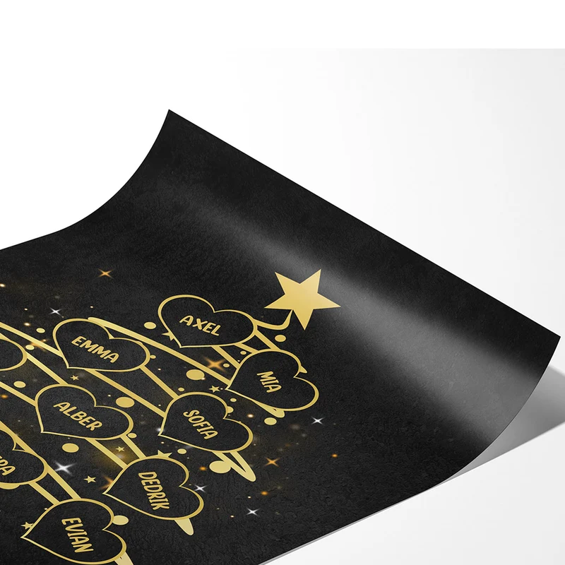 Weihnachtsbaum Mit Herzen - Personalisierte Geschenke | Poster für Familie Weihnachten
