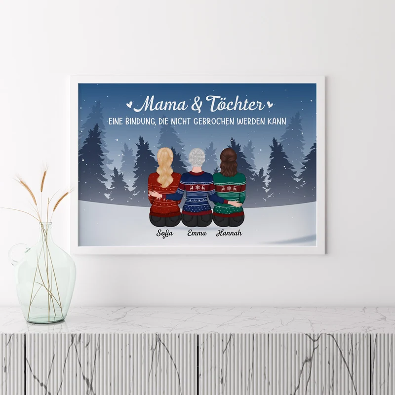 Mama Und Tochter - Personalisierte Geschenke | Poster für Mama/Oma