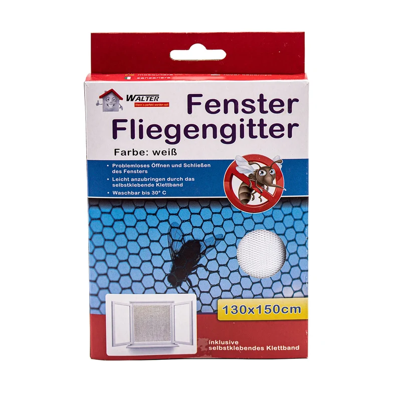 Fliegengitter Insekten Mücken Moskito Fliegen Netz Gitter Schutz 130x150 cm inkl Klettband